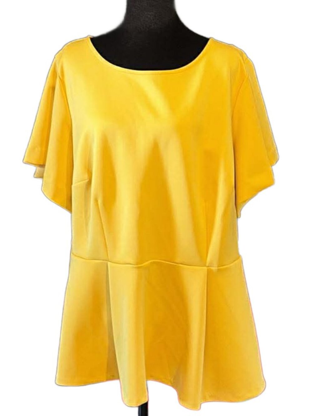 Eloquii Mustard Peplum Blouse
